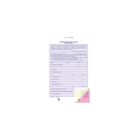 Asp Lease Odometer Statement, 5 2/3" X 9 1/8" - 3 Part, 100 Per Pack Pk 843